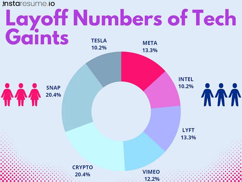 tech layoff in pie chart